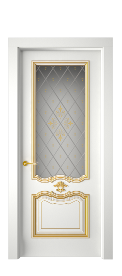 Багет 14 ДО | Белая эмаль патина золото