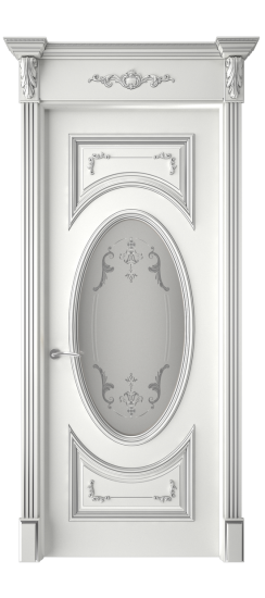 Багет 15 ДО | Белая эмаль патина серебро