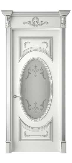 Багет 15 ДО | Белая эмаль патина серебро