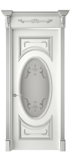 Багет 15 ДО | Белая эмаль патина серебро