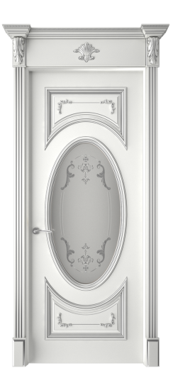 Багет 15 ДО | Белая эмаль патина серебро