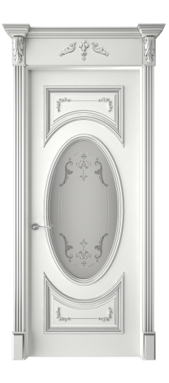 Багет 15 ДО | Белая эмаль патина серебро