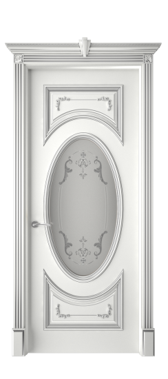 Багет 15 ДО | Белая эмаль патина серебро