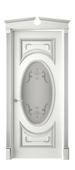 Багет 15 ДО | Белая эмаль патина серебро