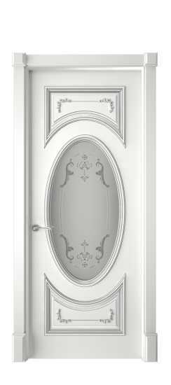 Багет 15 ДО | Белая эмаль патина серебро