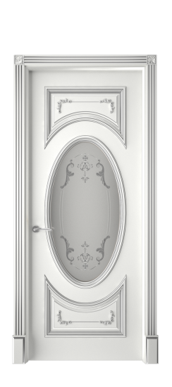 Багет 15 ДО | Белая эмаль патина серебро