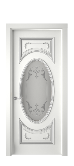 Багет 15 ДО | Белая эмаль патина серебро