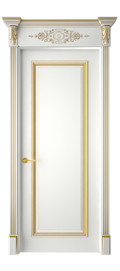 Багет 16 ДГ | Белая эмаль патина золото