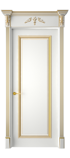 Багет 16 ДГ | Белая эмаль патина золото