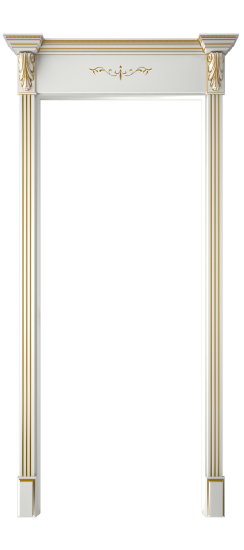 Багет 16 ДГ | Белая эмаль патина золото