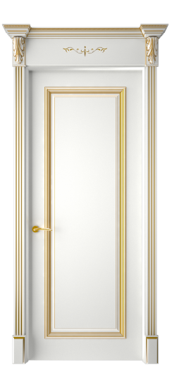 Багет 16 ДГ | Белая эмаль патина золото