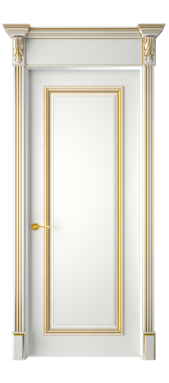 Багет 16 ДГ | Белая эмаль патина золото