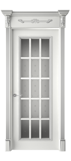 Багет 16 ДО | Белая эмаль патина серебро