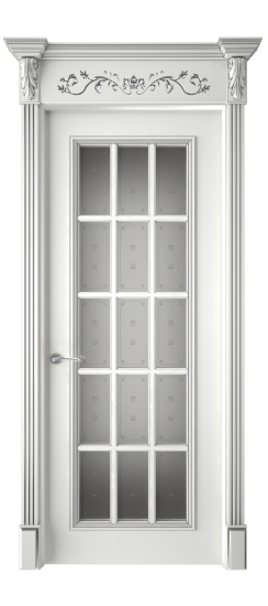 Багет 16 ДО | Белая эмаль патина серебро