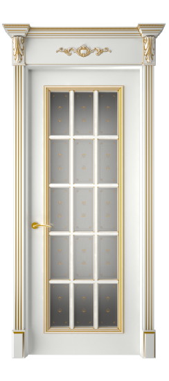 Багет 16 ДО | Белая эмаль патина золото