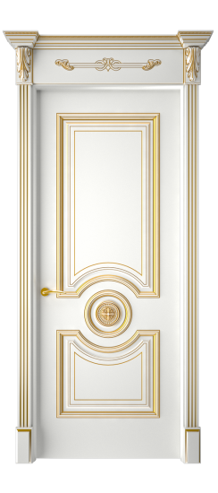 Багет 18 ДГ | Белая эмаль патина золото