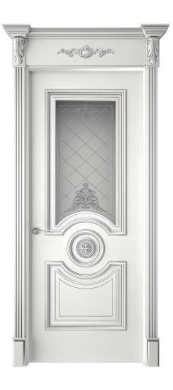 Багет 18 ДО | Белая эмаль патина серебро