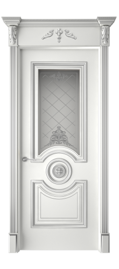 Багет 18 ДО | Белая эмаль патина серебро