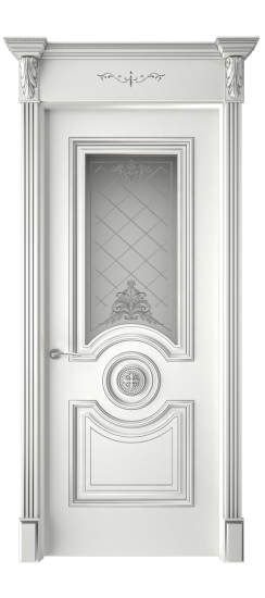 Багет 18 ДО | Белая эмаль патина серебро