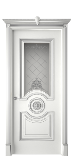 Багет 18 ДО | Белая эмаль патина серебро