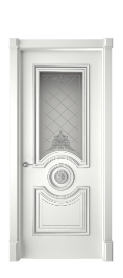 Багет 18 ДО | Белая эмаль патина серебро