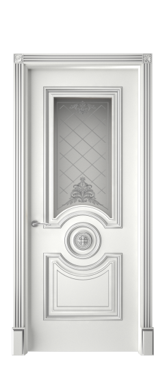 Багет 18 ДО | Белая эмаль патина серебро