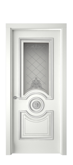 Багет 18 ДО | Белая эмаль патина серебро