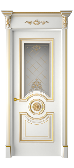 Багет 18 ДО | Белая эмаль патина золото