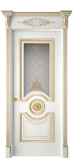 Багет 18 ДО | Белая эмаль патина золото