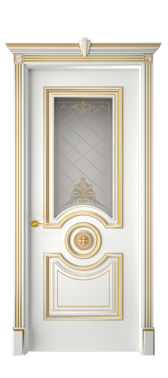 Багет 18 ДО | Белая эмаль патина золото