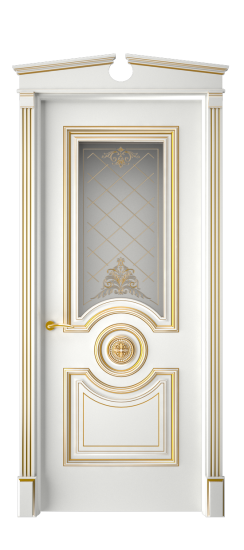 Багет 18 ДО | Белая эмаль патина золото