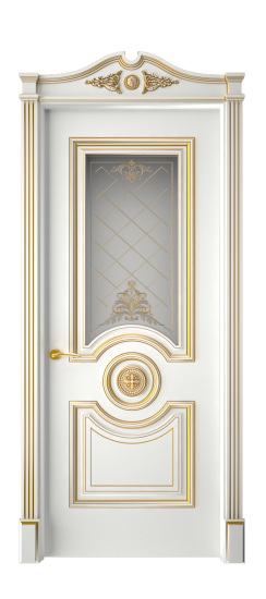 Багет 18 ДО | Белая эмаль патина золото