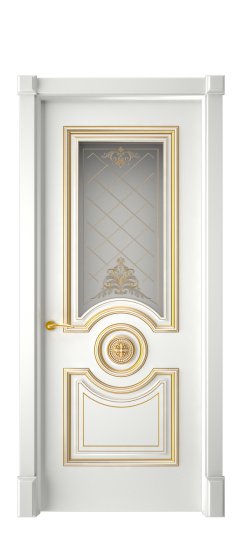 Багет 18 ДО | Белая эмаль патина золото