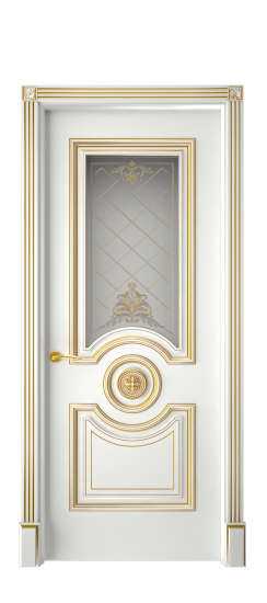 Багет 18 ДО | Белая эмаль патина золото