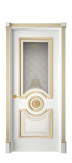 Багет 18 ДО | Белая эмаль патина золото