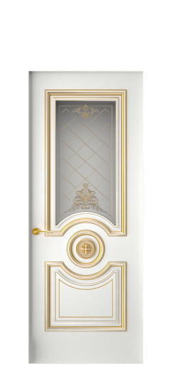 Багет 18 ДО | Белая эмаль патина золото