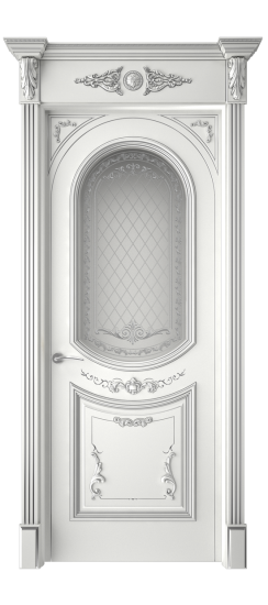 Багет 23 ДО | Белая эмаль патина серебро