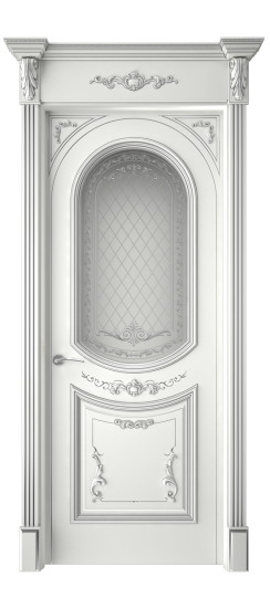 Багет 23 ДО | Белая эмаль патина серебро