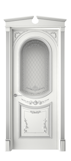 Багет 23 ДО | Белая эмаль патина серебро