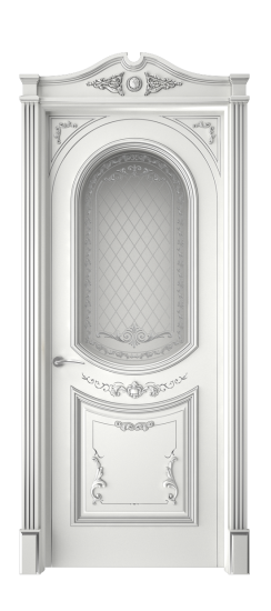 Багет 23 ДО | Белая эмаль патина серебро