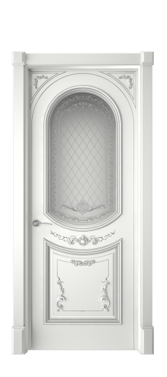 Багет 23 ДО | Белая эмаль патина серебро