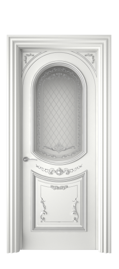 Багет 23 ДО | Белая эмаль патина серебро