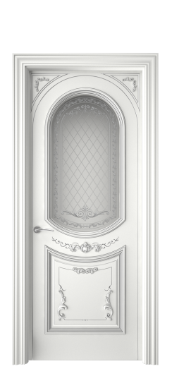 Багет 23 ДО | Белая эмаль патина серебро