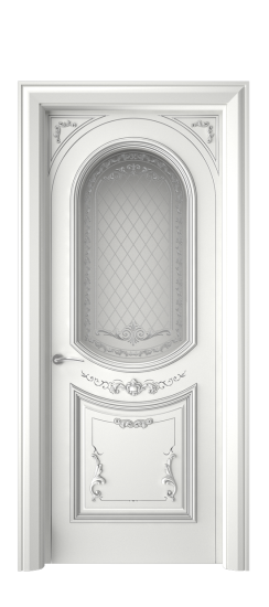 Багет 23 ДО | Белая эмаль патина серебро