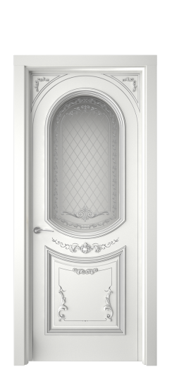 Багет 23 ДО | Белая эмаль патина серебро