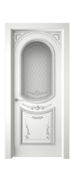 Багет 23 ДО | Белая эмаль патина серебро