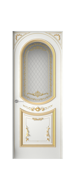 Багет 23 ДО | Белая эмаль патина золото