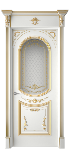 Багет 23 ДО | Белая эмаль патина золото