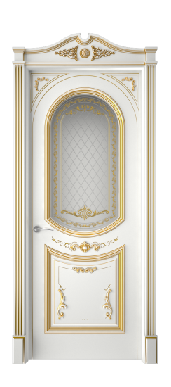 Багет 23 ДО | Белая эмаль патина золото