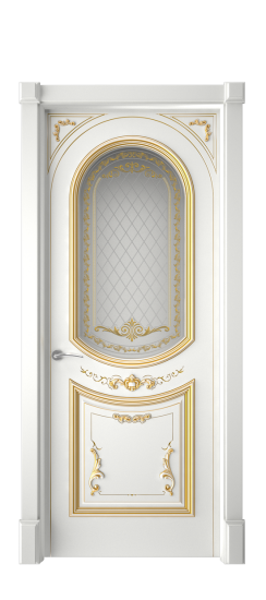 Багет 23 ДО | Белая эмаль патина золото